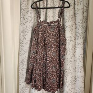 Torrid Sleeveless Square Paisley Slip Dress Brown Orange size 0X